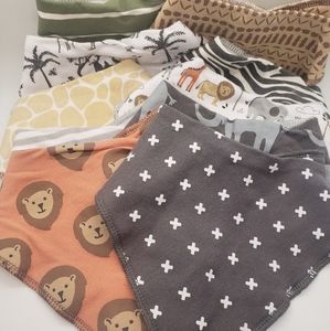 10 pack Jungle Safari Drool Bib Bandanas